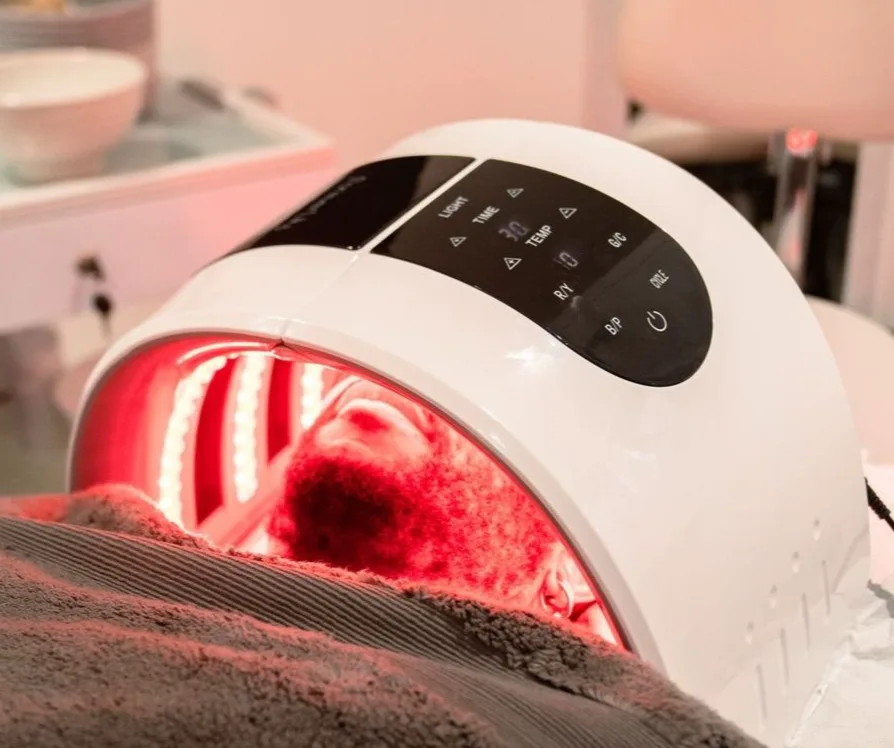 LED SkinCeuticals® facial treatment in progress